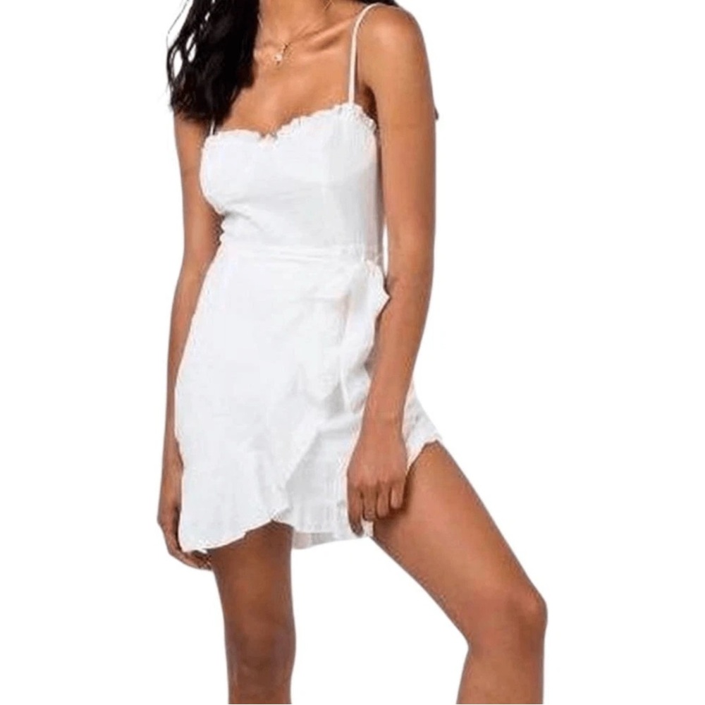 Princess Polly Emilio mini dress white crepe size 6